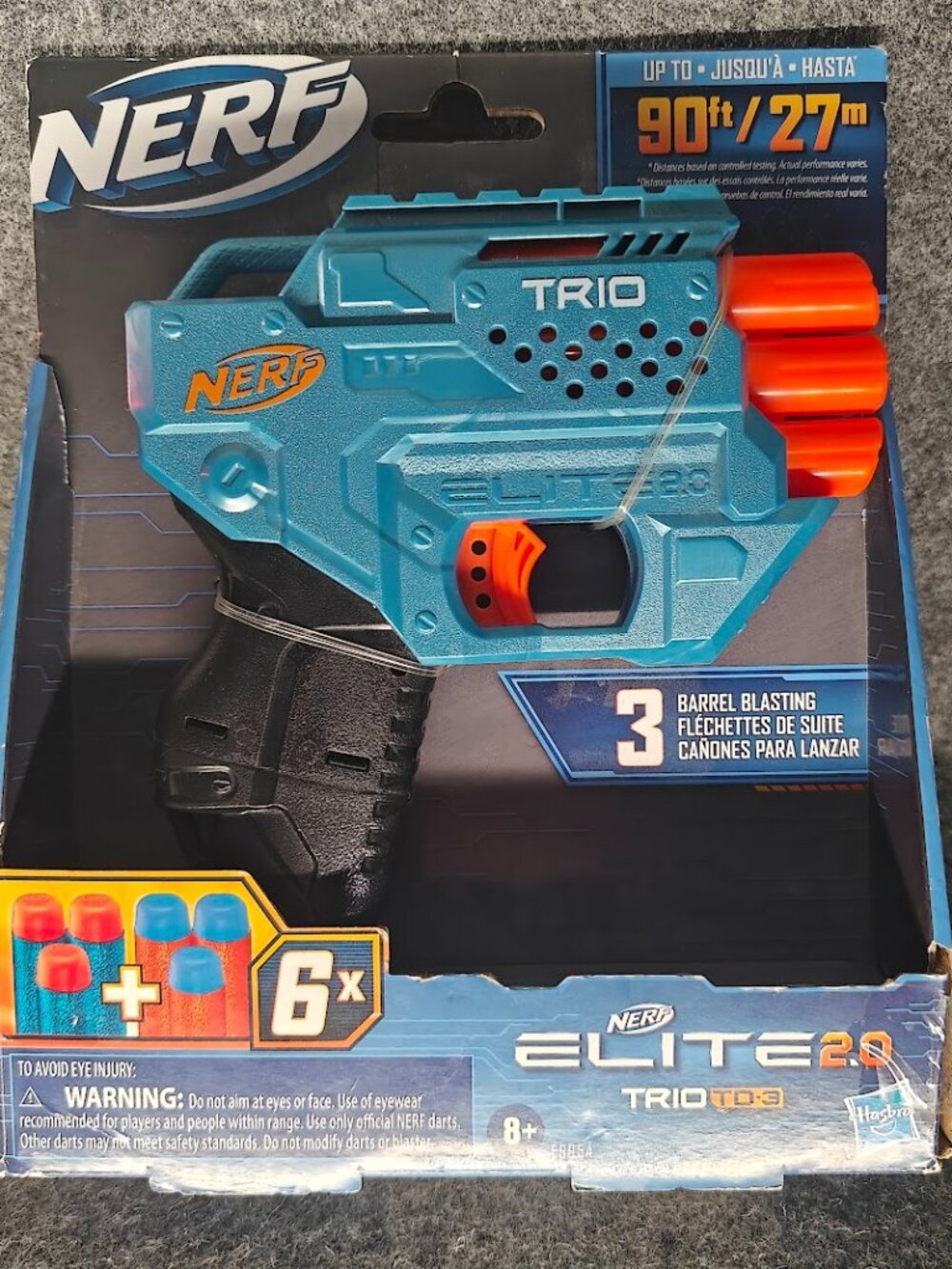 Nerf Elite 2.0 Trio TD‑3 Blaster 3‑Barrel 6 Darts NEW